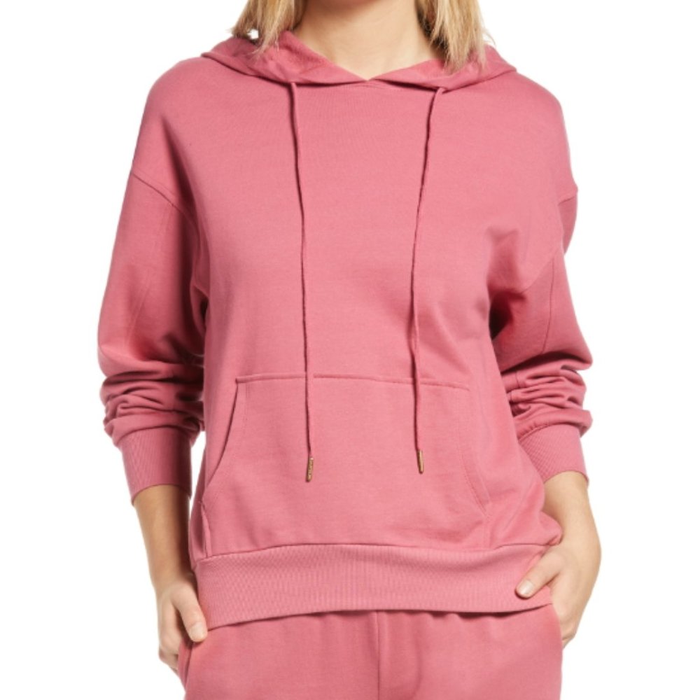NWT  Bp. Oversized Hooded Sweatshirt in Pink Red